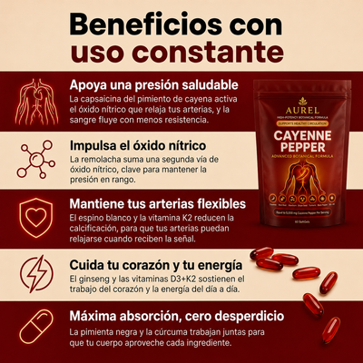 Aurel Capsaicina Activa® en Softgels - Apoya tu Presión Arterial de Forma Natural